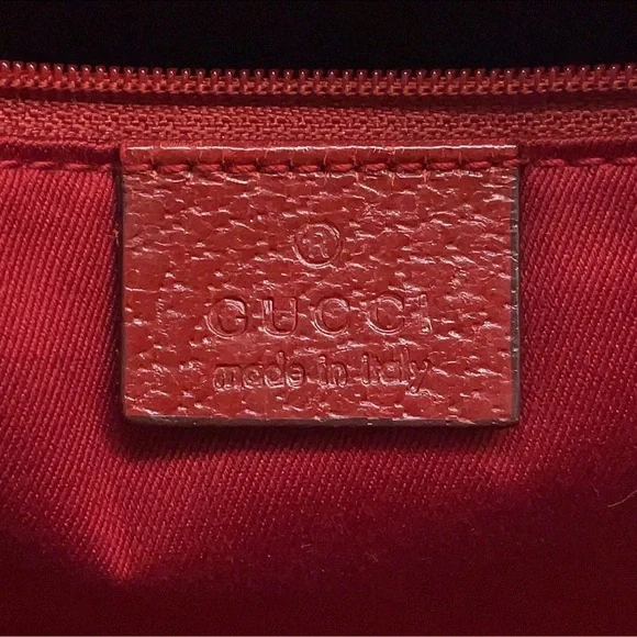 Gucci Red GG Canvas Tote with Leather Handles - Picture 13 of 14